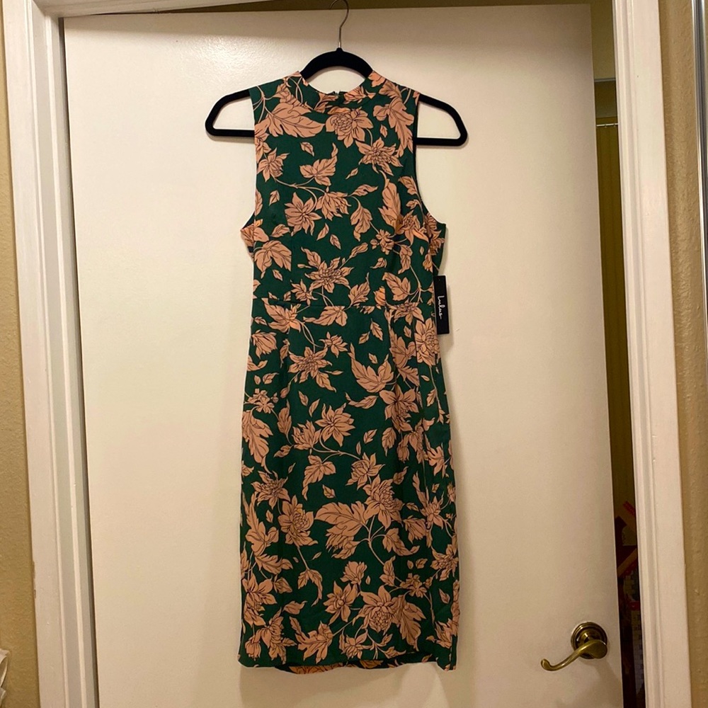 Lulu’s emerald green/pale pink dress, NWT